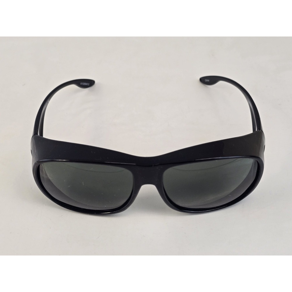 Yogo Vision 8059‎ Solar Shield Unisex Wrap Around Black Sunglasses 60-18-132 NIP
